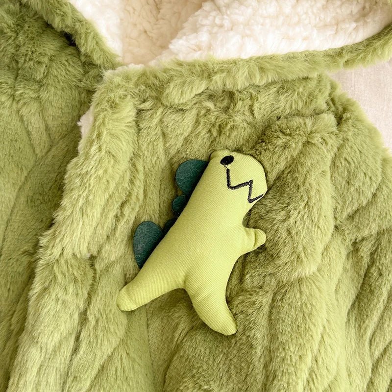 Poncho Bébé Dino Vert