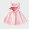 Poncho Bébé Fille Rose Coton