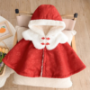 Poncho Bébé Fille Rouge Festif