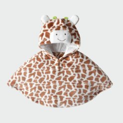 Poncho Bébé Girafe Blanc et Marron