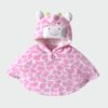 Poncho Bébé Capuche Girafe Rose