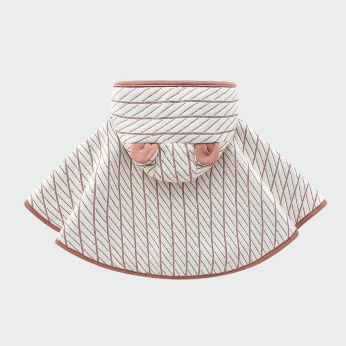 Poncho Bébé Rayé Marron et Blanc