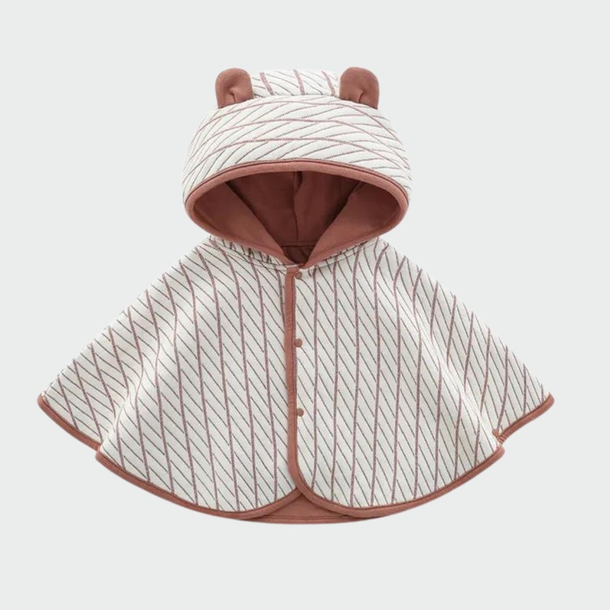 Poncho Bébé Rayé Marron et Blanc
