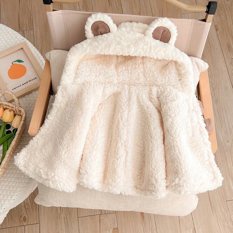 Poncho Bébé Ourson Crème