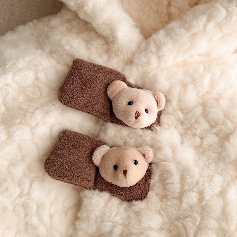 Poncho Bébé Ourson Crème