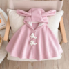 Poncho Bébé Rose Oreilles de Lapin