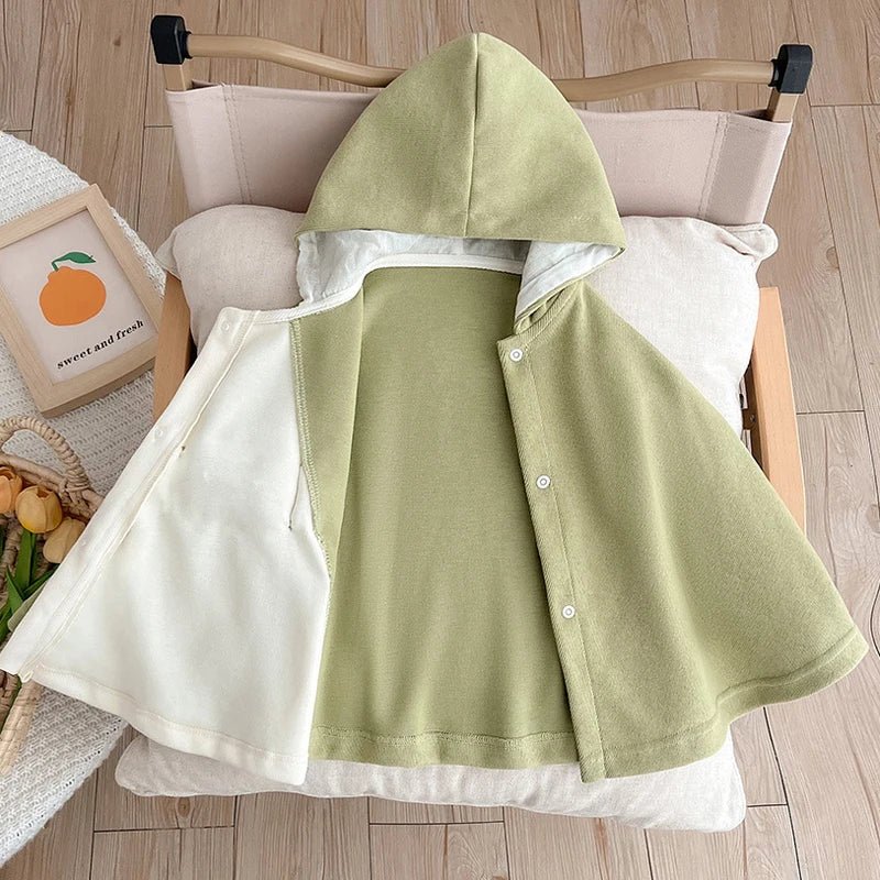 Poncho Bébé Singe Vert et Blanc