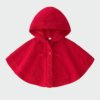 Poncho Bébé Tricot Rouge