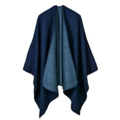 Poncho Femme Bleu Hiver