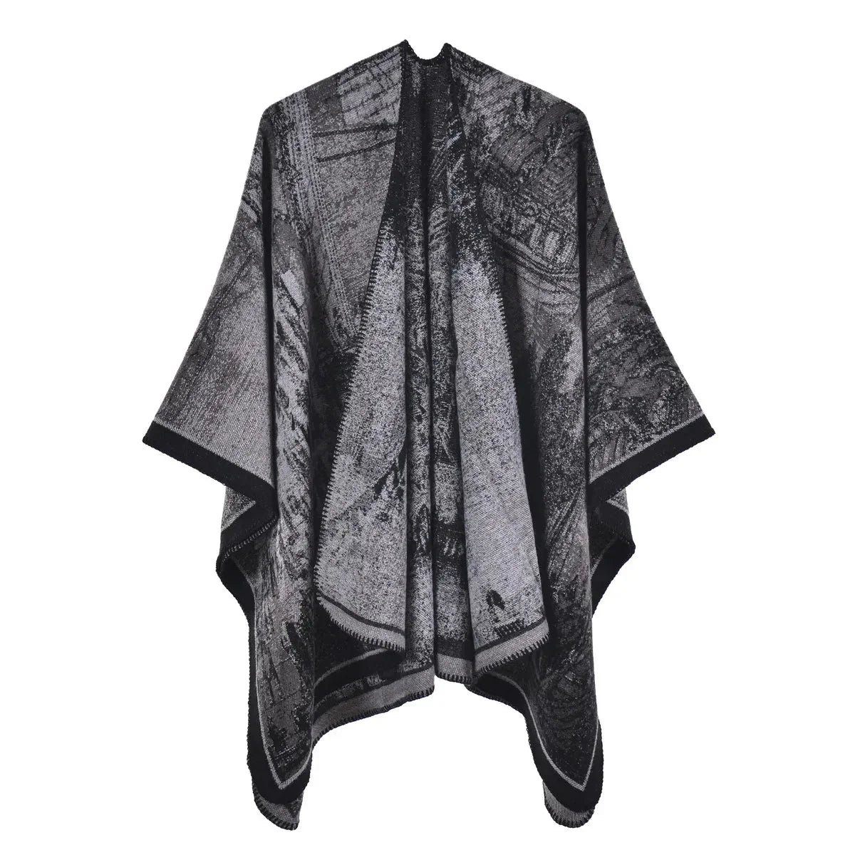 Poncho Châle Femme Motif Arbres