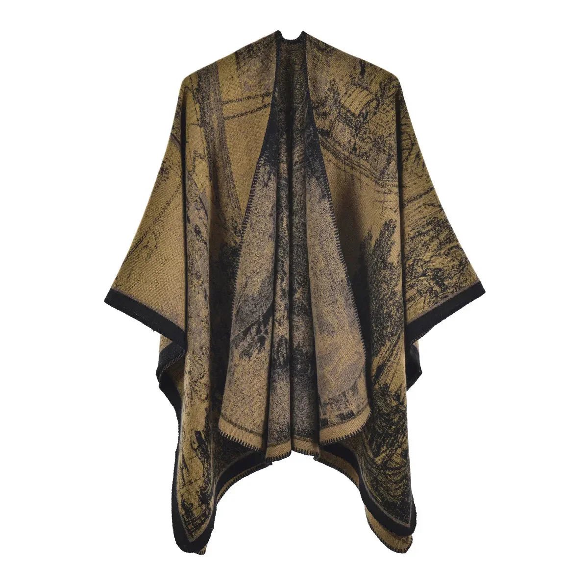 Poncho Châle Femme Motif Arbres