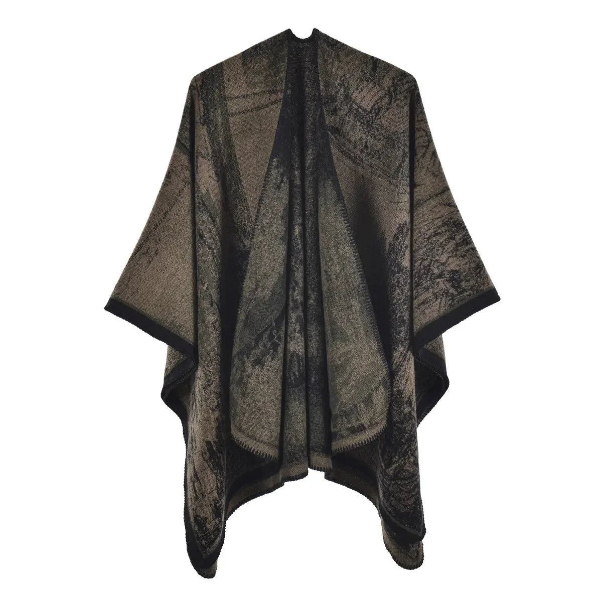 Poncho Châle Femme Motif Arbres