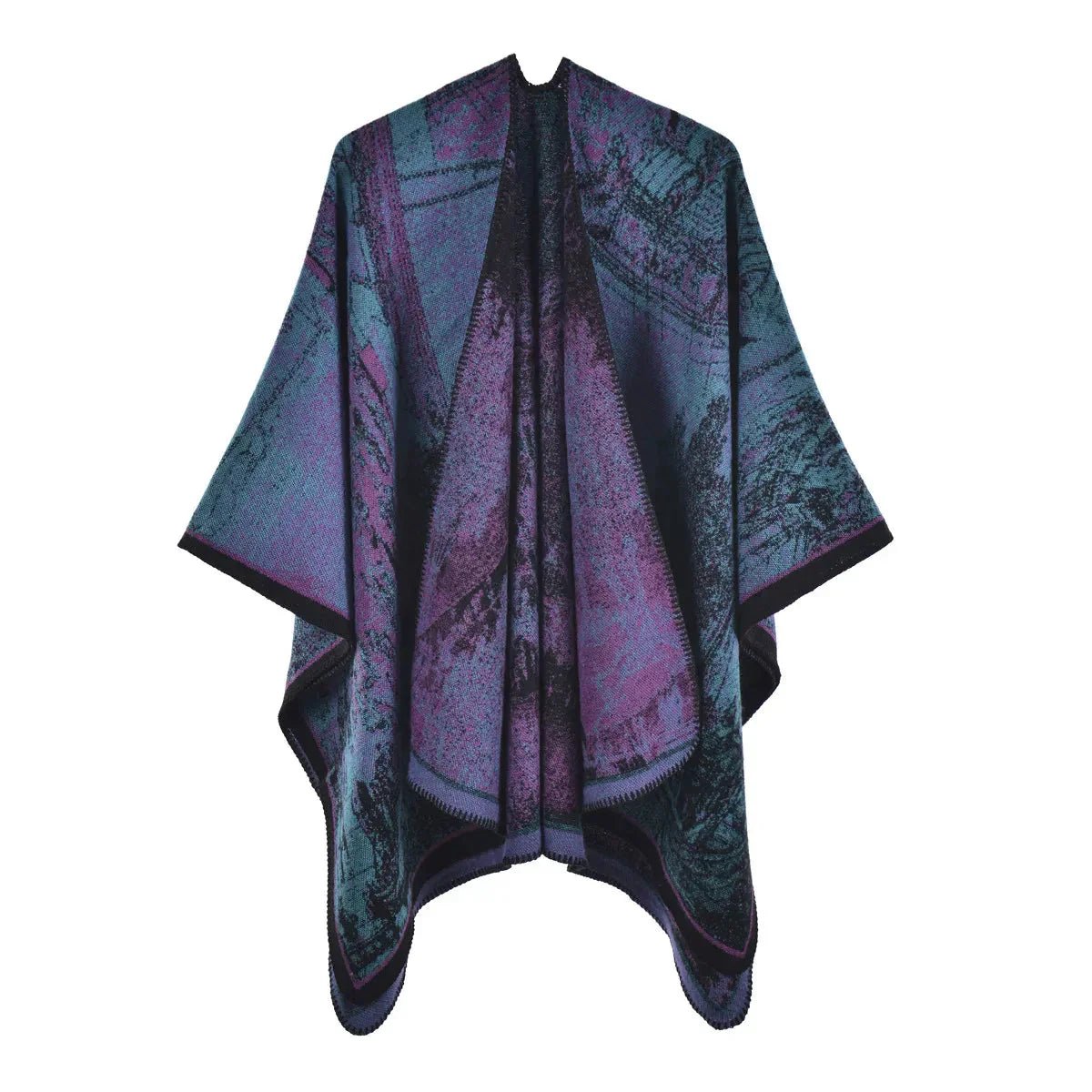 Poncho Châle Femme Motif Arbres