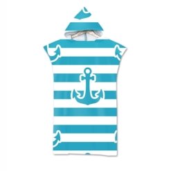 Poncho de Plage Adulte Ancres Rayé