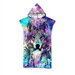 Poncho de Plage Loup Psychédélique