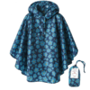 Poncho de Pluie Fille Fleurs Bleues