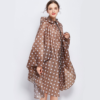 Poncho de Pluie Femme Marron à Pois