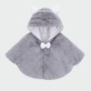 Poncho Fille Gris Flanelle