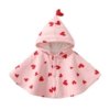 Poncho Enfant Rose à Cœurs
