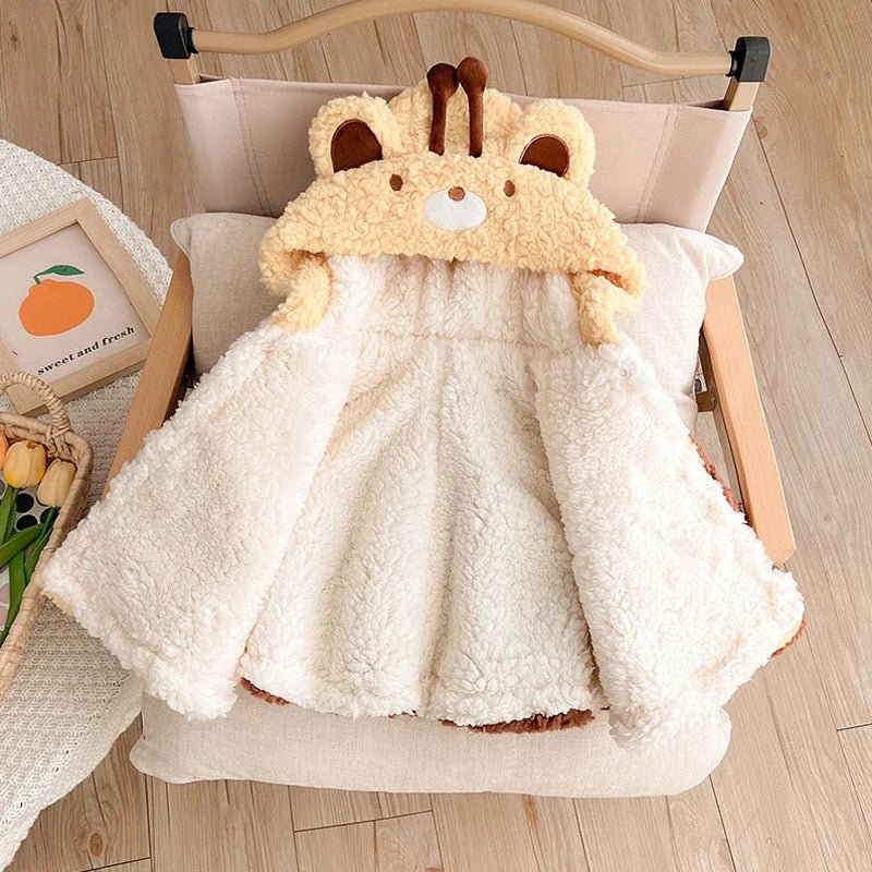 Poncho Enfant Girafe en Peluche