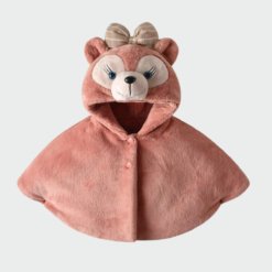 Poncho Enfant Oursonne Rose Pourpre