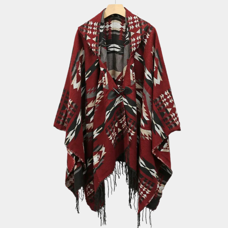 Poncho Homme à Capuche Ethnique