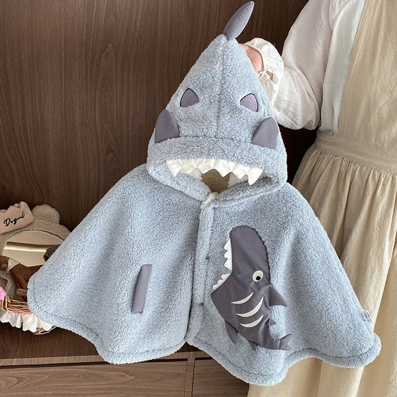 Poncho Bébé Évolutif Requin Bleu