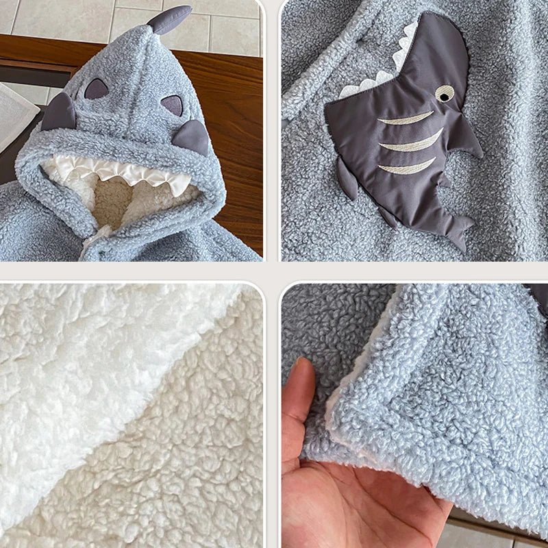 Poncho Bébé Évolutif Requin Bleu