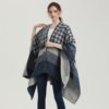 Poncho Femme Pied de Poule Col V