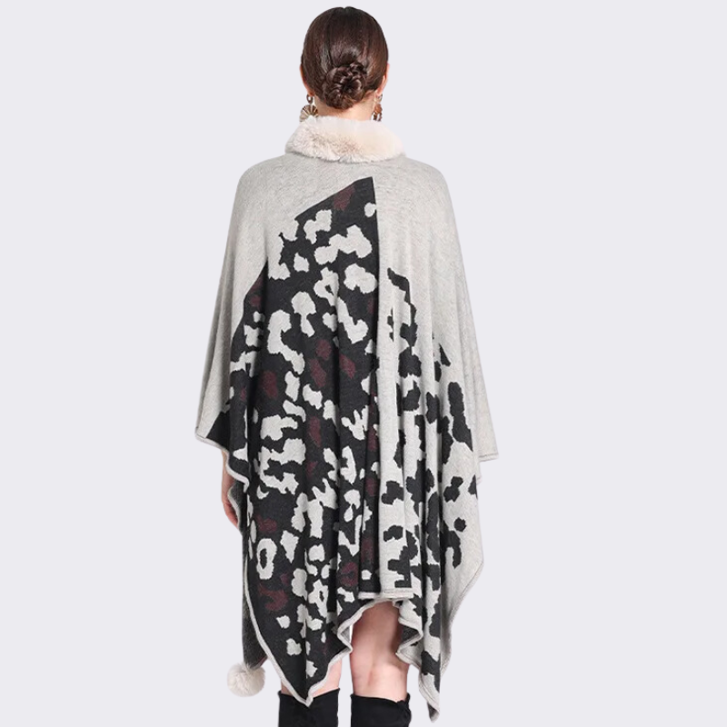 Poncho Femme Léopard Croisé