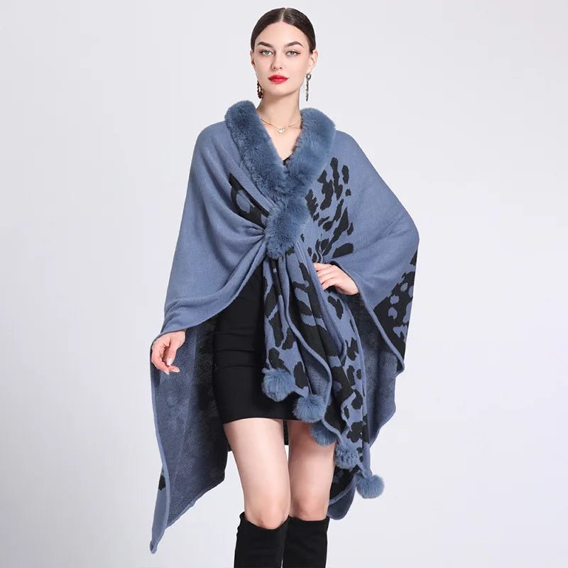 Poncho Femme Léopard Croisé