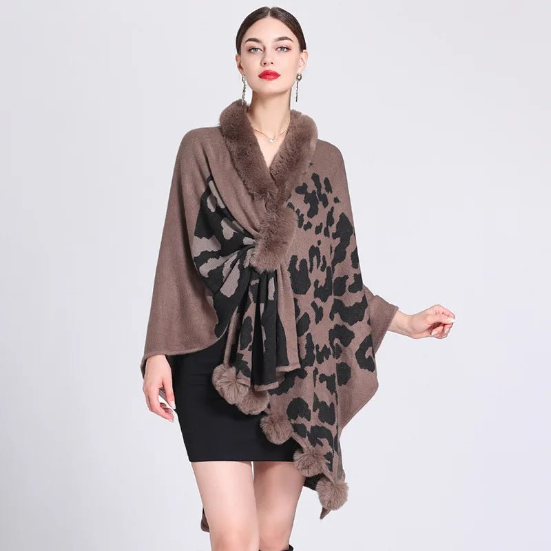 Poncho Femme Léopard Croisé
