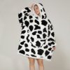 Poncho Plaid Polaire Femme Vache