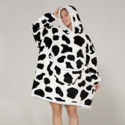Poncho Plaid Polaire Femme Vache