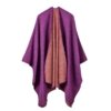 Poncho Femme Violet Long