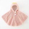 Poncho Fille Rose Capuche Couronne