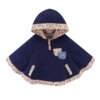 Poncho Fille Bleu Marine Fleuri