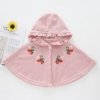 Poncho Fille Capuche Fraises Froufrous