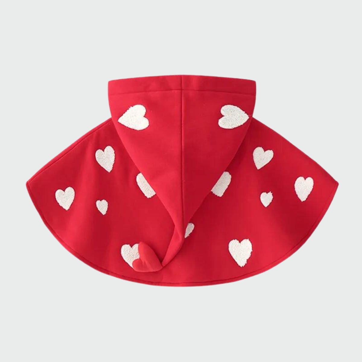 Poncho Fille Rouge à Cœurs