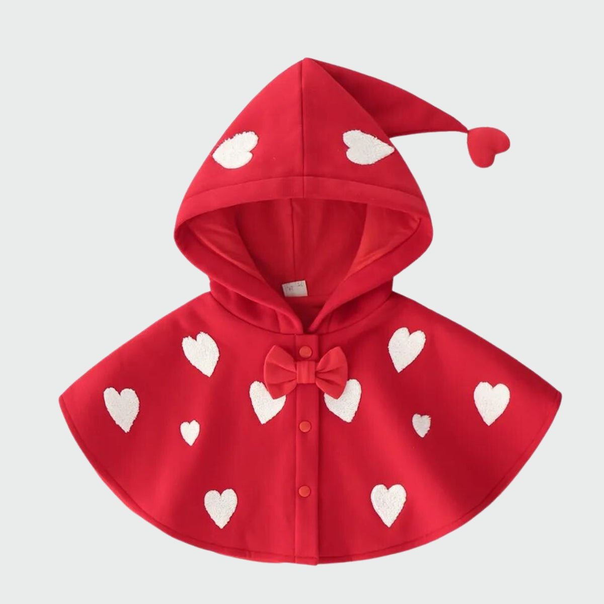 Poncho Fille Rouge à Cœurs