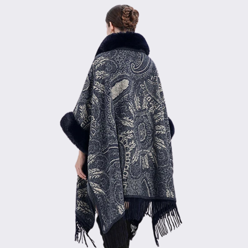 Poncho Fourrure Paisley Chic