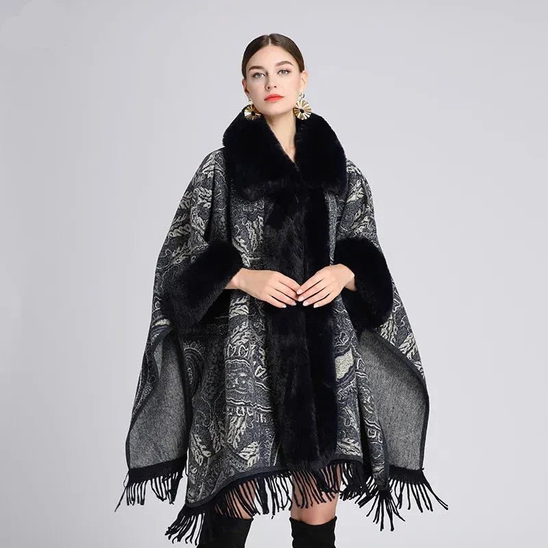 Poncho Fourrure Paisley Chic