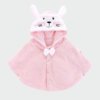Poncho Fille Hiver Rose Lapin