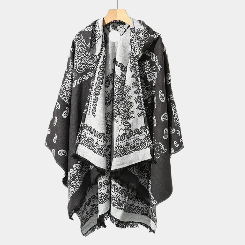 Poncho Homme à Capuche Motif Bandana