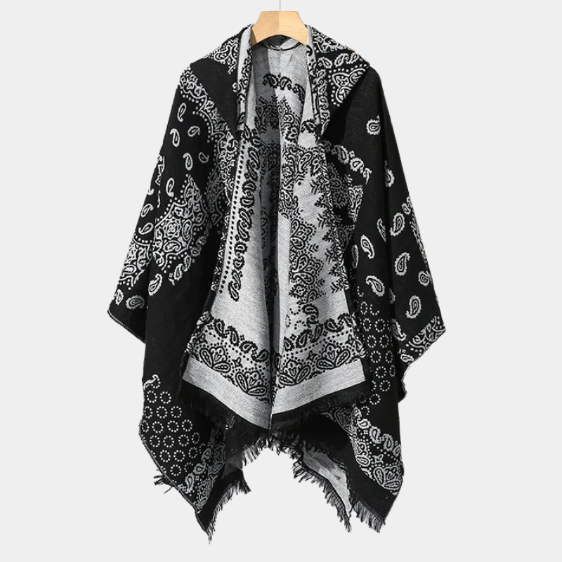 Poncho Homme à Capuche Motif Bandana
