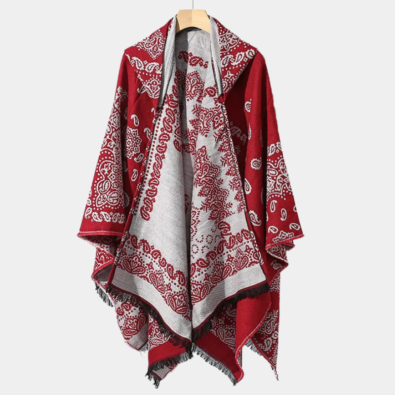 Poncho Homme à Capuche Motif Bandana