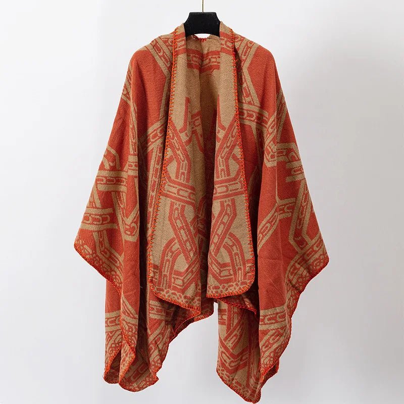 Poncho Homme au Motif Géométrique