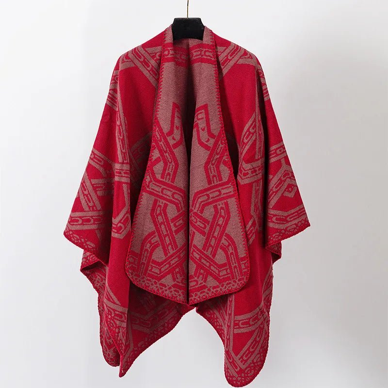 Poncho Homme au Motif Géométrique