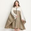 Poncho de Pluie Femme Blanc et Beige