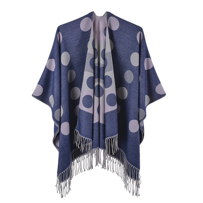 Poncho Femme à Grands Cercles
